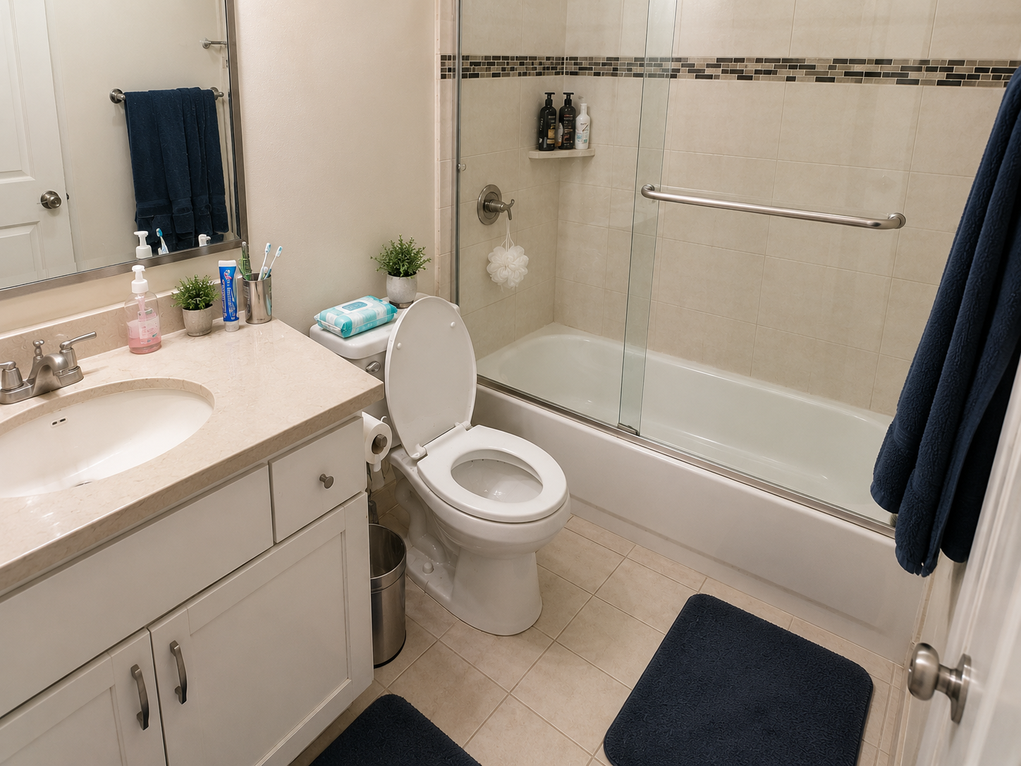 Bathroom before professional deep cleaning