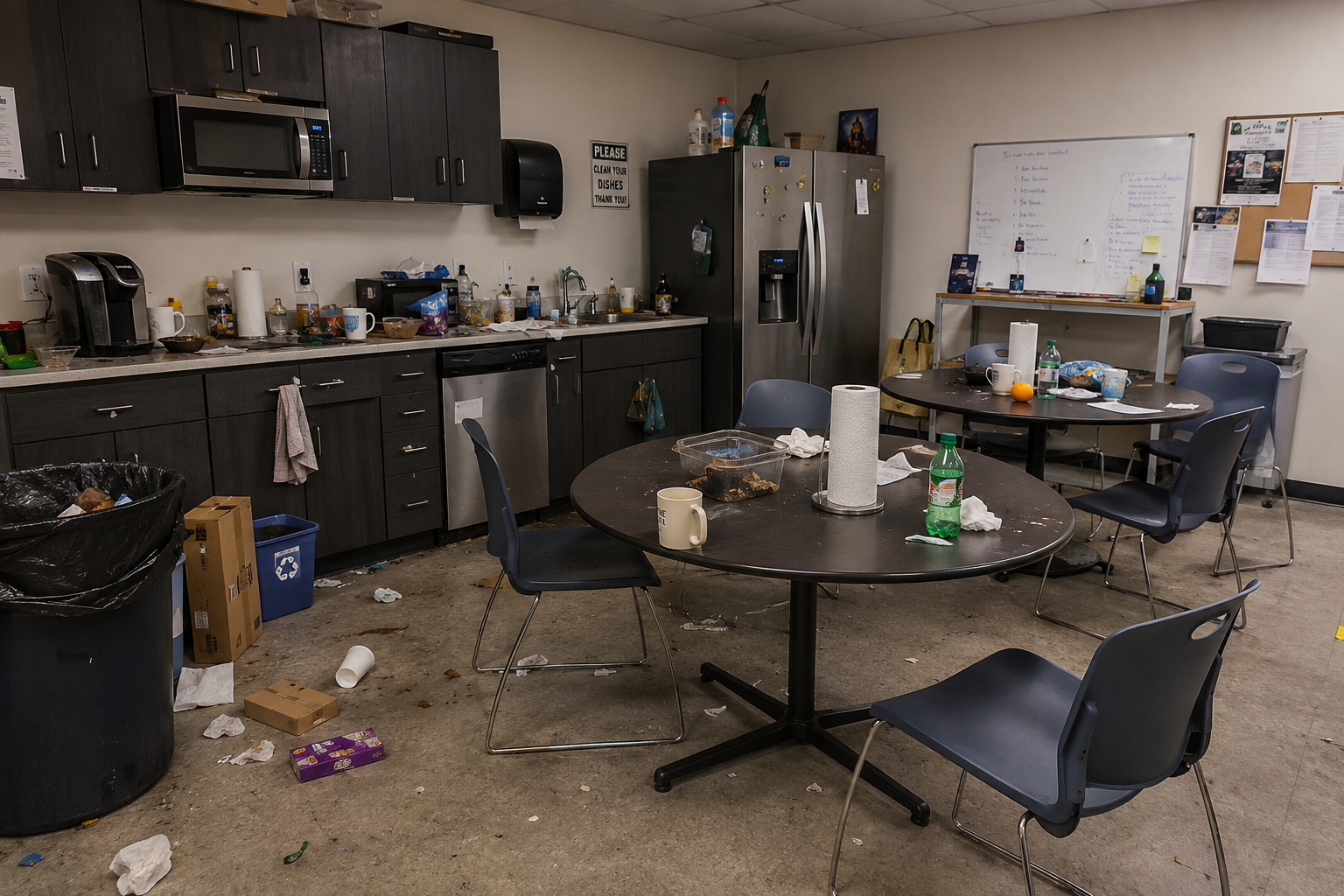 Office breakroom after professional deep cleaning